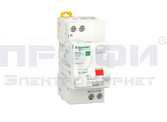 АВДТ RESI9 1P+N С 16А 6000А 30мА тип AC SchE R9D25616
