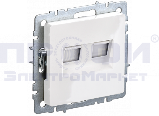 BRITE розетка компьютерная 2-я  RJ45 кат. 5Е РK10-2-БрБ белый IEK
