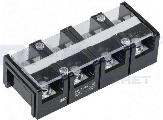Блок зажимов БЗН ТС-1004 35 мм2 100A 4 пары IEK